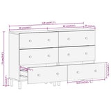 vidaXL Bijzetkasten 2 st 60x33x75 cm massief mangohout zwart