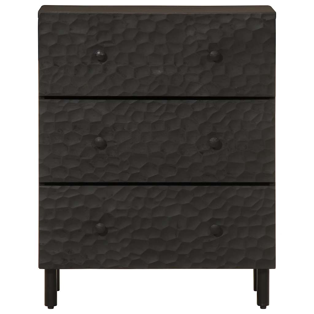 vidaXL Bijzetkasten 2 st 60x33x75 cm massief mangohout zwart