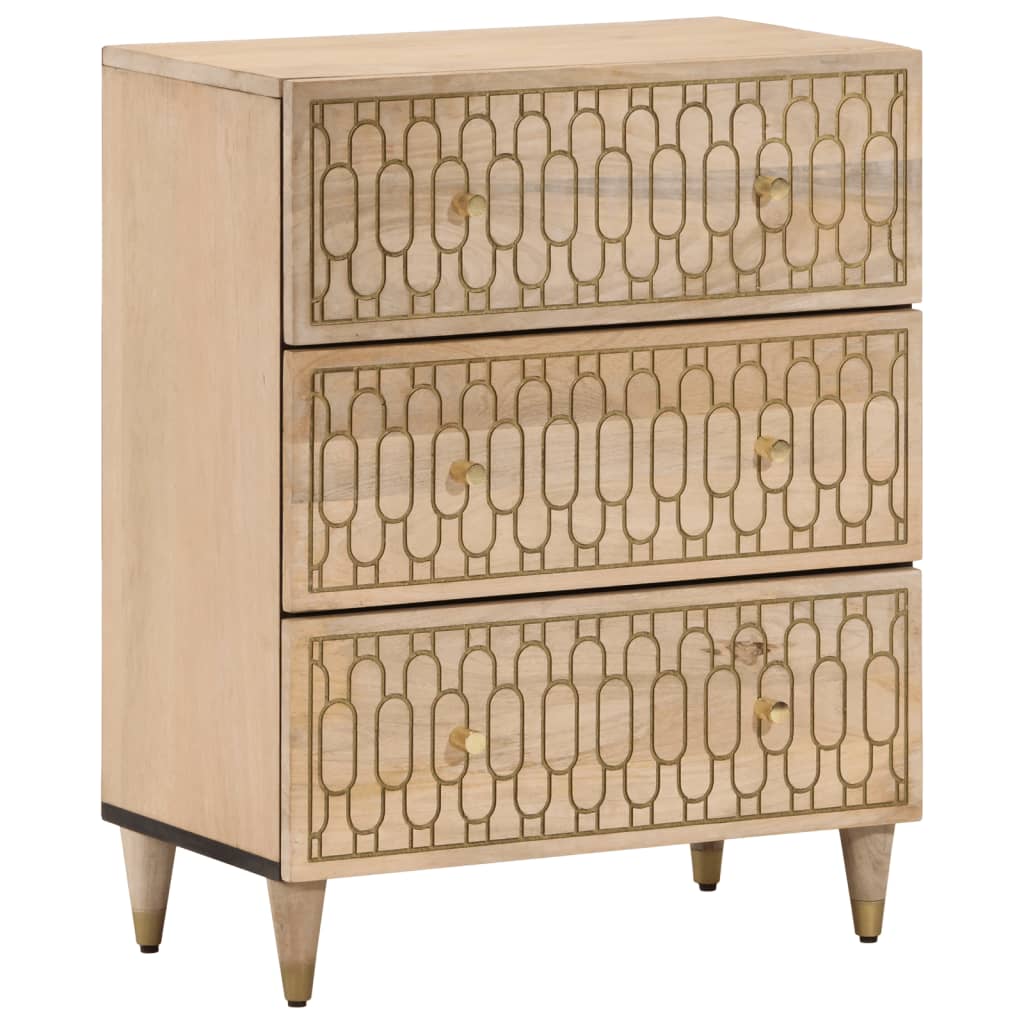 vidaXL Bijzetkasten 3 st 60x33x75 cm massief mangohout