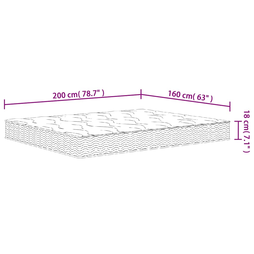 vidaXL Binnenveringmatras middelhard 140x190 cm