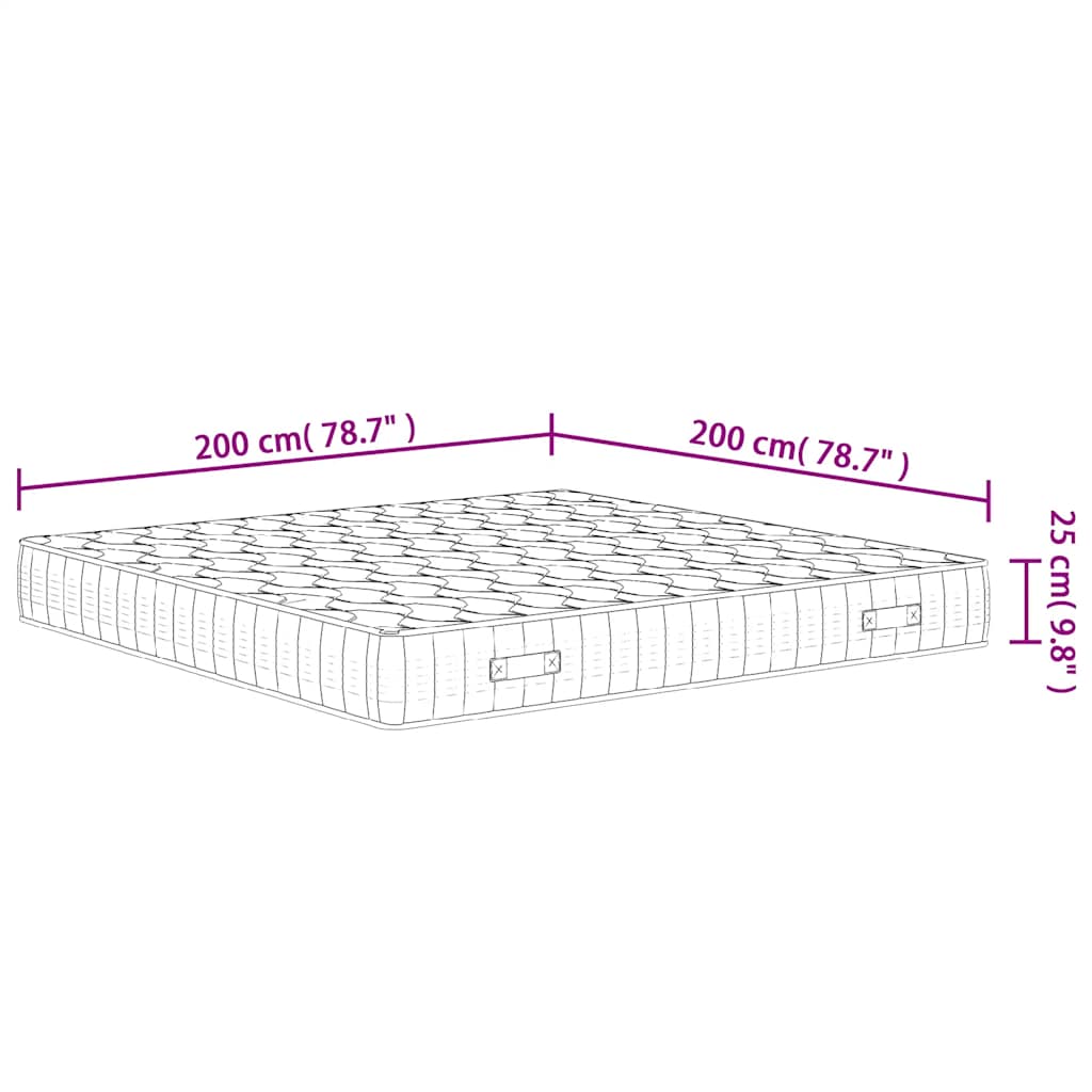 vidaXL Pocketveringmatras middelhard-hard 160x200 cm Super King Size