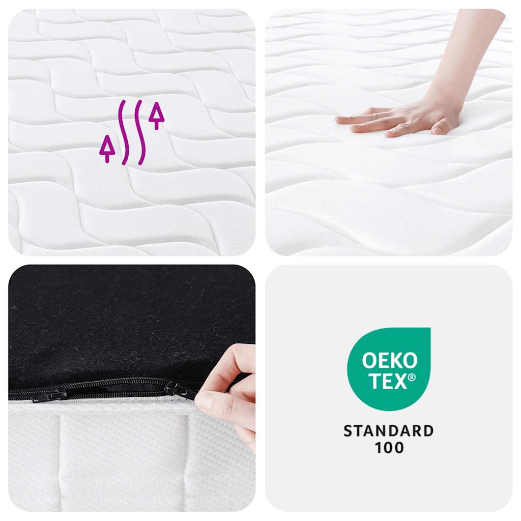 vidaXL Pocketveringmatras middelhard-hard 160x200 cm Super King Size