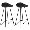 vidaXL Bar stools 2 pcs genuine leather black