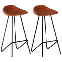 vidaXL Bar stools 2 pcs genuine leather black