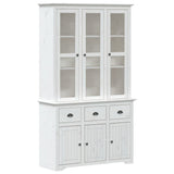 vidaXL Tall Cabinet BODO 115.5x43x200.5 cm Solid Pine Wood White