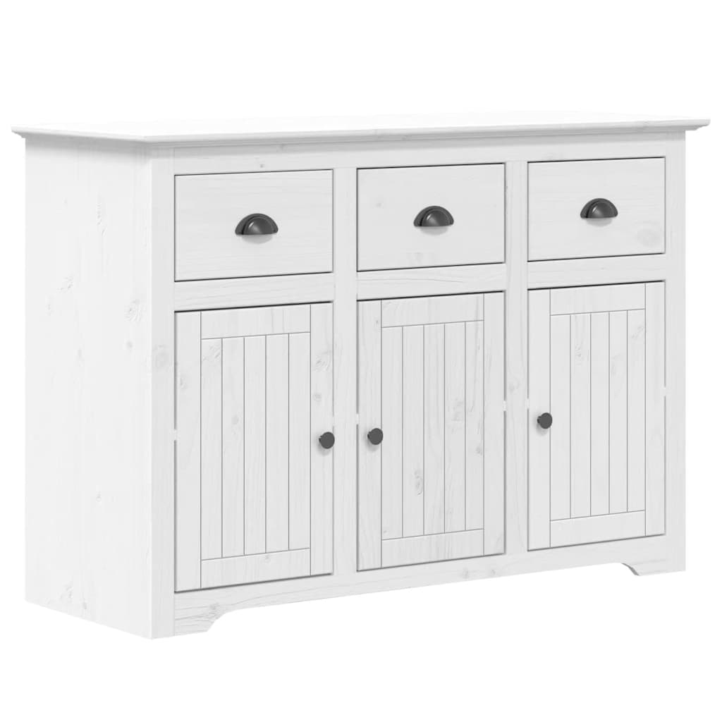 vidaXL Tall Cabinet BODO 115.5x43x200.5 cm Solid Pine Wood White