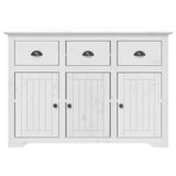 vidaXL Tall Cabinet BODO 115.5x43x200.5 cm Solid Pine Wood White