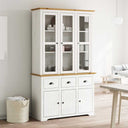 vidaXL Tall Cabinet BODO 115.5x43x200.5 cm Solid Pine Wood White
