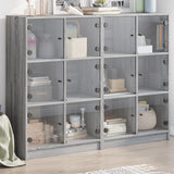vidaXL Boekenkast met deuren 136x37x109 cm bewerkt hout wit