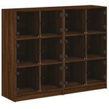 vidaXL Boekenkast met deuren 136x37x109 cm bewerkt hout wit
