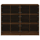 vidaXL Boekenkast met deuren 136x37x109 cm bewerkt hout wit