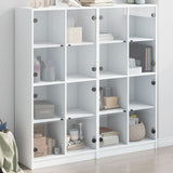 vidaXL Boekenkast met deuren 136x37x142 cm bewerkt hout wit