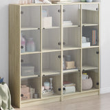 vidaXL Boekenkast met deuren 136x37x142 cm bewerkt hout wit