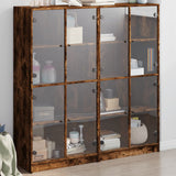 vidaXL Boekenkast met deuren 136x37x142 cm bewerkt hout wit