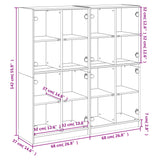 vidaXL Boekenkast met deuren 136x37x142 cm bewerkt hout wit