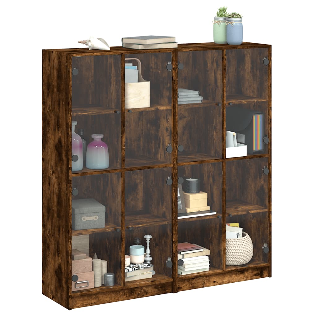 vidaXL Boekenkast met deuren 136x37x142 cm bewerkt hout wit