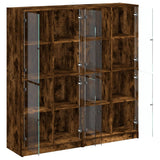 vidaXL Boekenkast met deuren 136x37x142 cm bewerkt hout wit