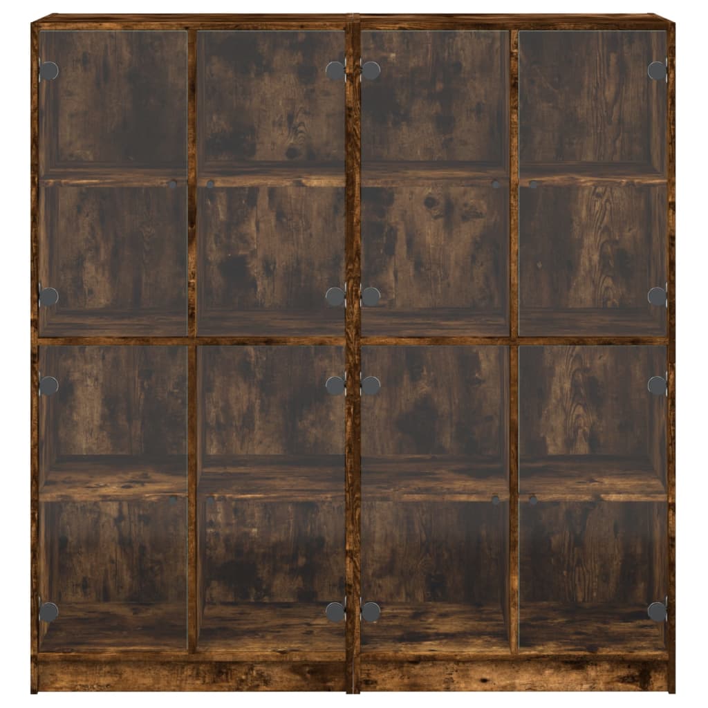 vidaXL Boekenkast met deuren 136x37x142 cm bewerkt hout wit