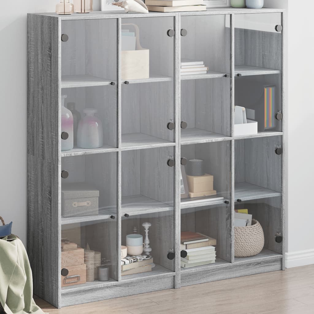 vidaXL Boekenkast met deuren 136x37x142 cm bewerkt hout wit