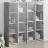 vidaXL Boekenkast met deuren 136x37x142 cm bewerkt hout wit