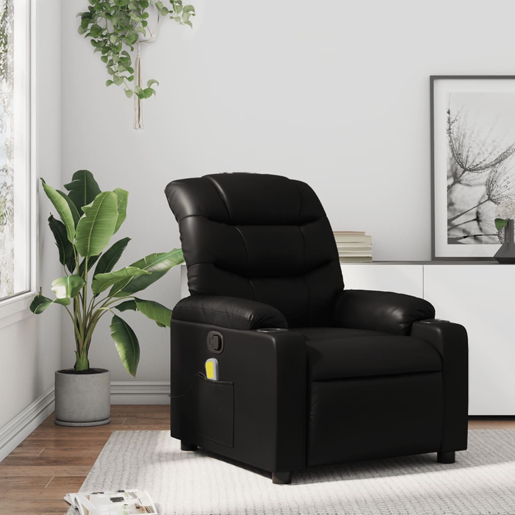 vidaXL Massagestoel van zwart kunstleer