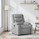 vidaXL Fauteuil de massage Tissu gris clair