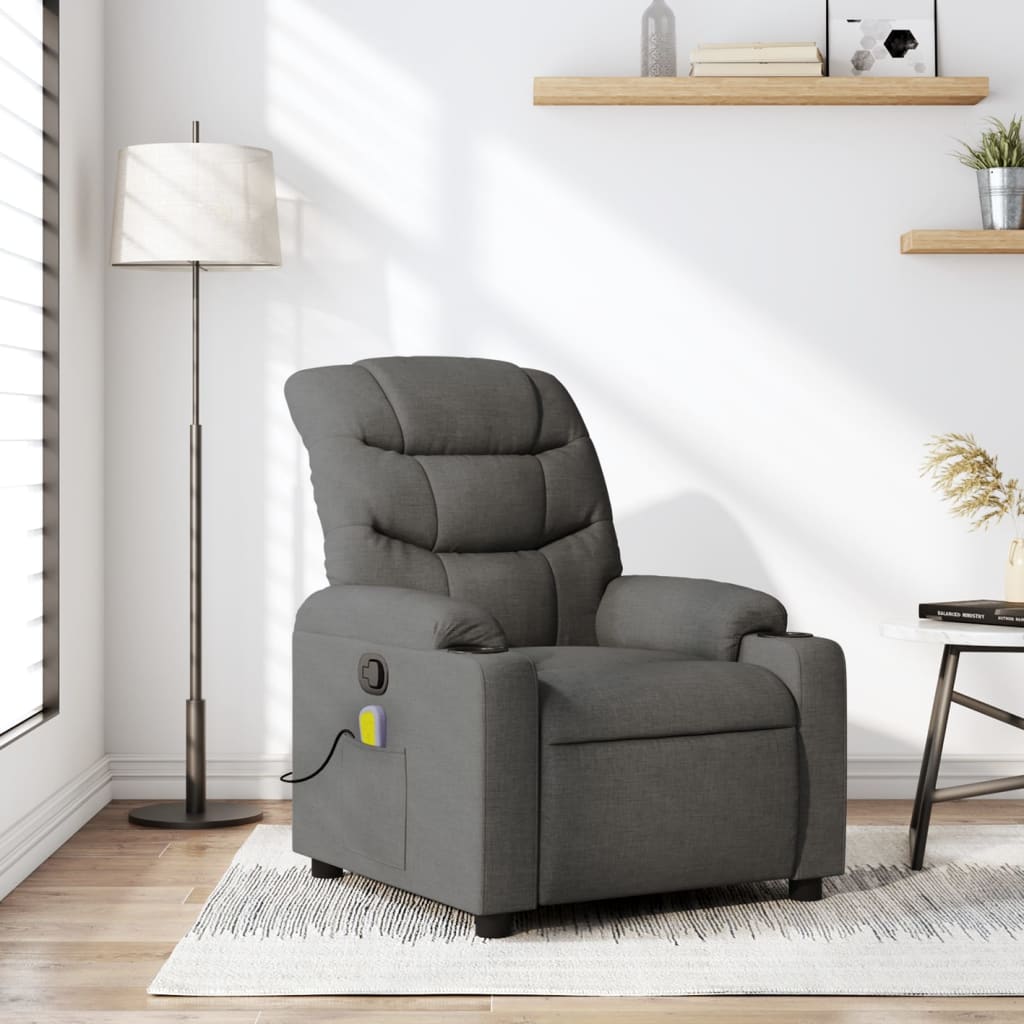 vidaXL Massagestoel met lichtgrijze stof