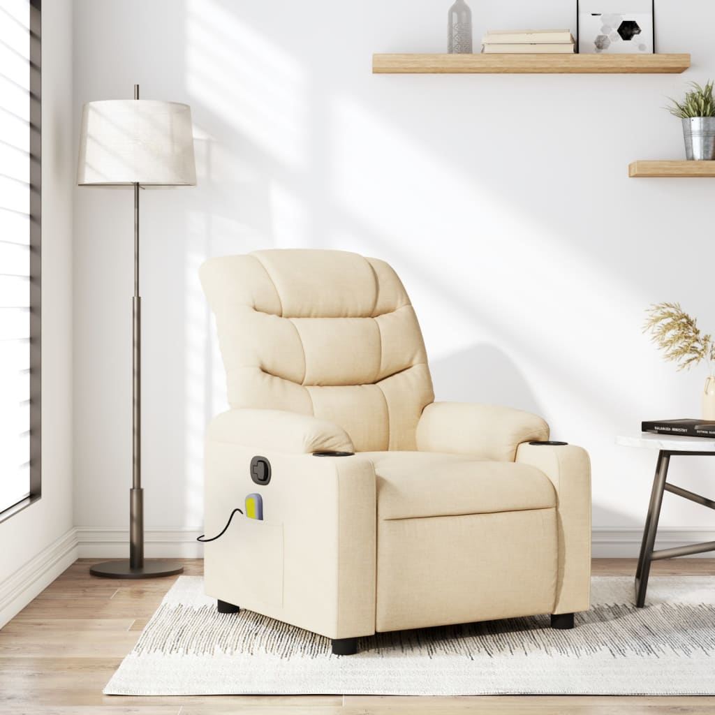 vidaXL Massagestoel met lichtgrijze stof