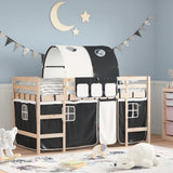 vidaXL Kids' Loft Bed with Tunnel 80x200 cm Pine Wood White and Black