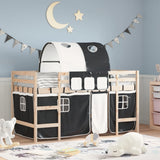 vidaXL Kids' Loft Bed with Tunnel 80x200 cm Pine Wood White and Black