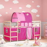 vidaXL Kids' Loft Bed with Tunnel 80x200 cm Pine Wood White and Black