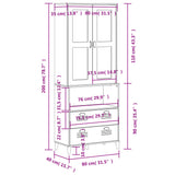 vidaXL Hoge kast VIKEN 80x40x200 cm massief grenenhout wit