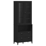 vidaXL Hoge kast VIKEN 80x40x200 cm massief grenenhout wit