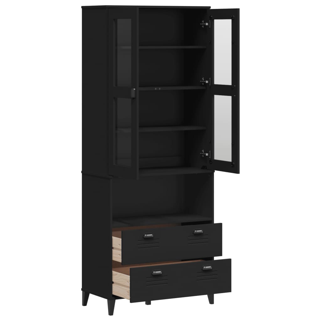 vidaXL Hoge kast VIKEN 80x40x200 cm massief grenenhout wit