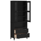 vidaXL Hoge kast VIKEN 80x40x200 cm massief grenenhout wit