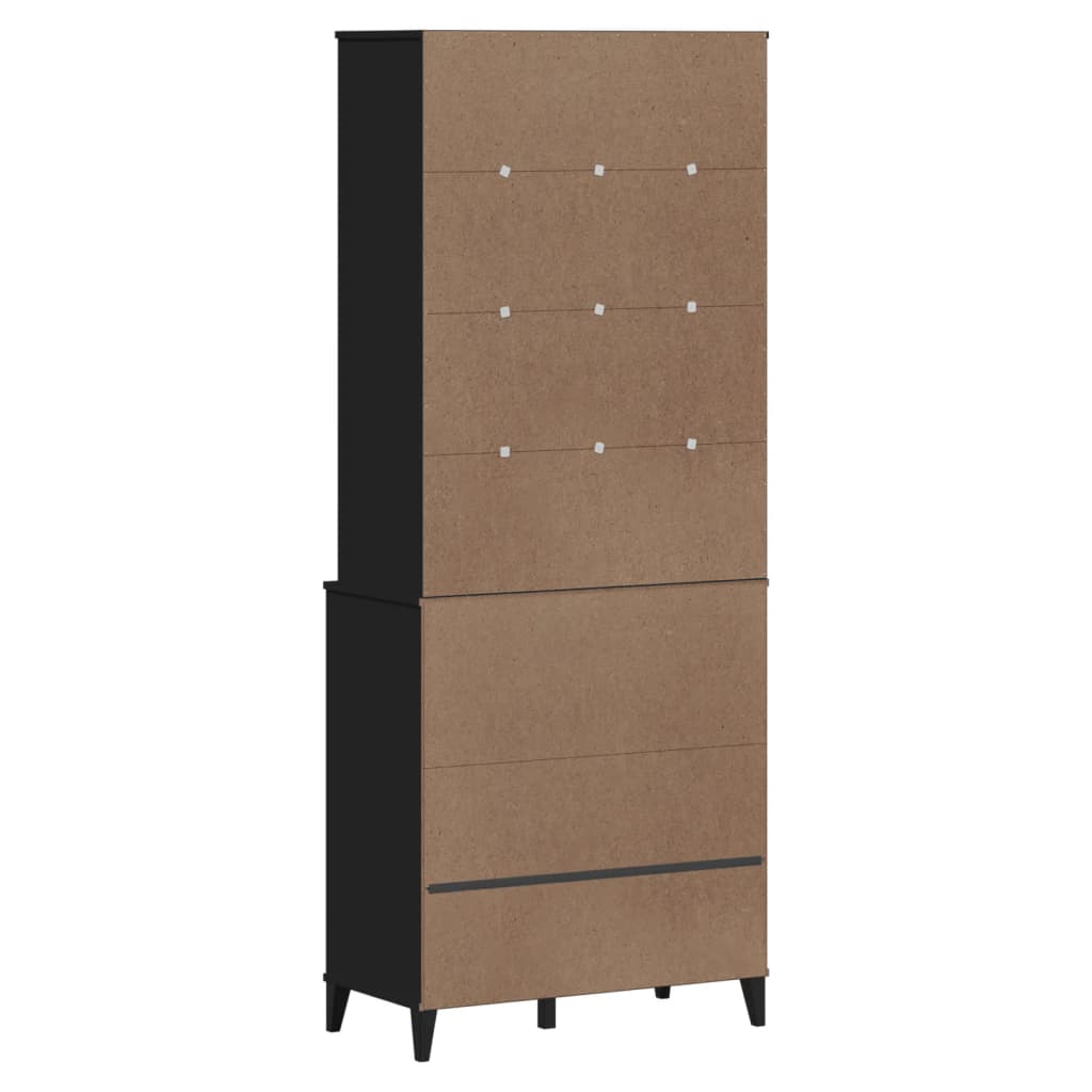 vidaXL Hoge kast VIKEN 80x40x200 cm massief grenenhout wit