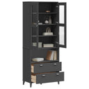 vidaXL Hoge kast VIKEN 80x40x200 cm massief grenenhout wit