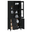 vidaXL Hoge kast VIKEN 80x40x190 cm massief grenenhout wit