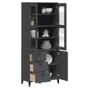 vidaXL Hoge kast VIKEN 80x40x190 cm massief grenenhout wit