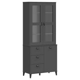 vidaXL Hoge kast VIKEN 80x40x190 cm massief grenenhout wit