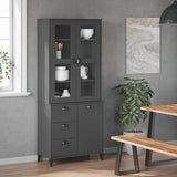 vidaXL Hoge kast VIKEN 80x40x190 cm massief grenenhout wit