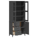 vidaXL Hoge kast VIKEN 80x40x190 cm massief grenenhout wit