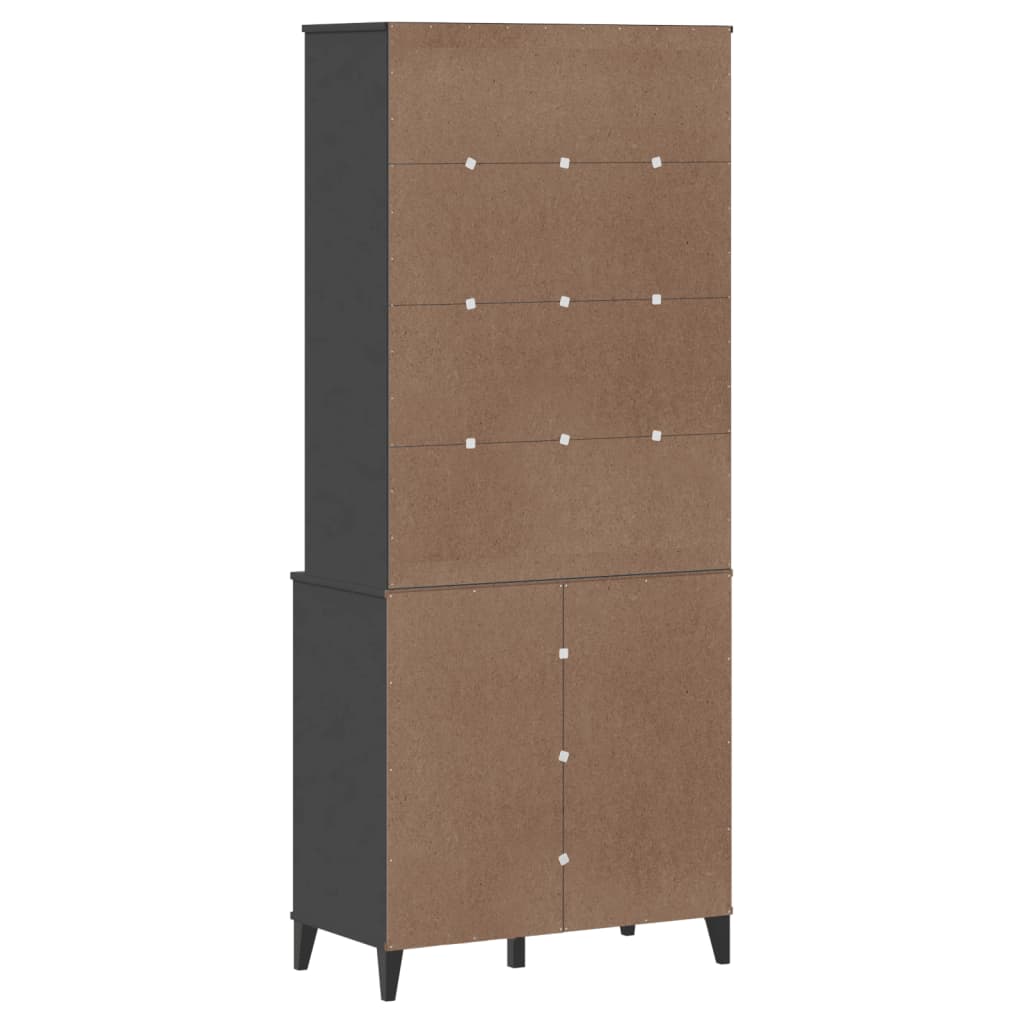 vidaXL Hoge kast VIKEN 80x40x190 cm massief grenenhout wit