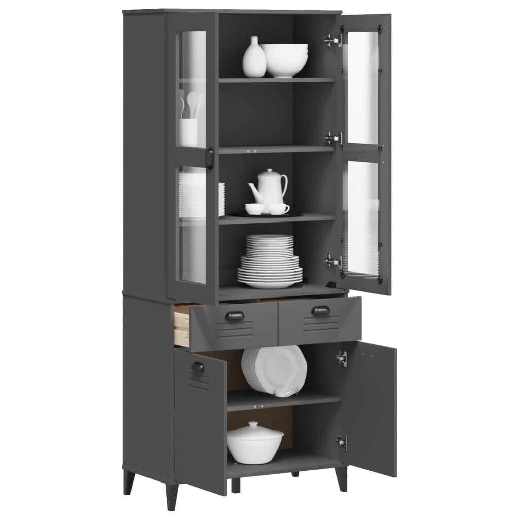 vidaXL Hoge kast VIKEN 80x40x190 cm massief grenenhout wit