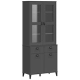 vidaXL Hoge kast VIKEN 80x40x190 cm massief grenenhout wit