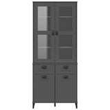 vidaXL Hoge kast VIKEN 80x40x190 cm massief grenenhout wit