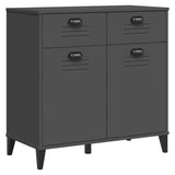 vidaXL Hoge kast VIKEN 80x40x190 cm massief grenenhout wit
