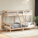 vidaXL Stapelbed massief grenenhout 90x200/120x200 cm