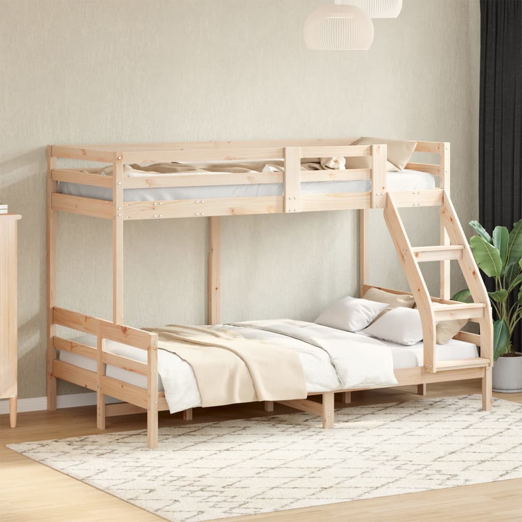 vidaXL Solid Pine Wood Bunk Bed 80x200/120x200 cm