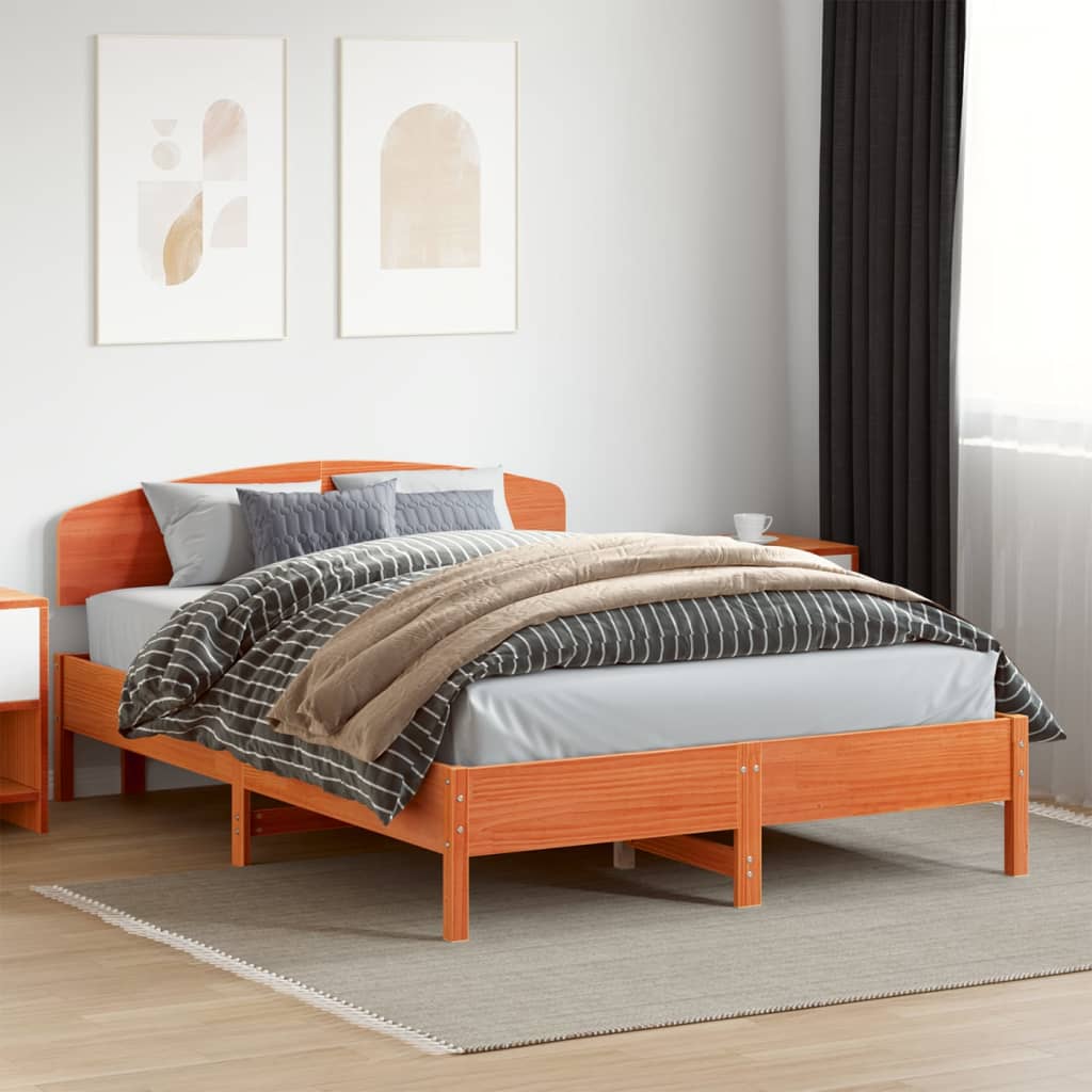 vidaXL Bedframe zonder matras massief grenenhout wit 200x200 cm
